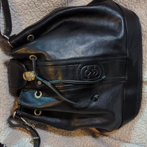 Marino Orlandi Leather Bucket Crossbody Bag